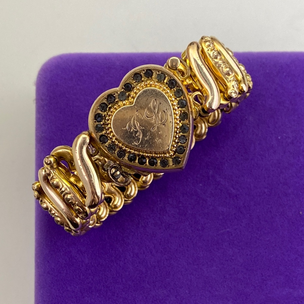 💛 Vintage Gold Filled WWII Sweetheart Locket Bracelet | Expansion Band